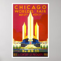 1933 Chicago World's Fair vintage travel poster