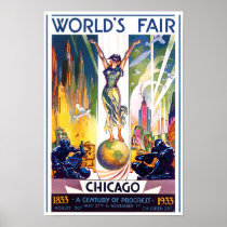 1933 Chicago World's Fair vintage travel poster