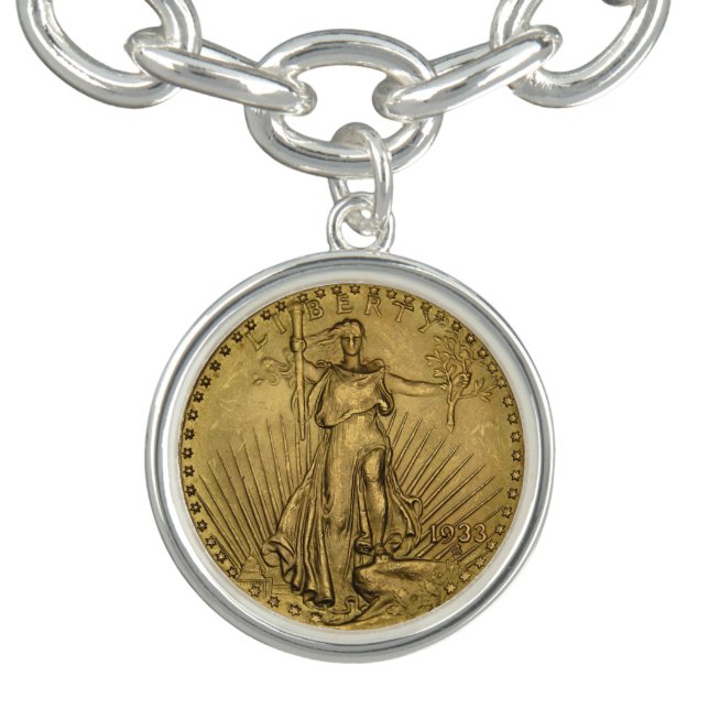 1933 Double Eagle Gold Coin Charm Bracelet (Design)