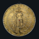 1933 Double Eagle Gold Coin Dartboard With Darts<br><div class="desc">The 1933 Double Eagle (United States 20-dollar gold coin) currently holds the record for the highest price paid at auction for a single U.S. coin. 445, 500 specimens of this Double Eagle were minted in 1933, but no specimens ever officially circulated and nearly all were melted down, due to the...</div>