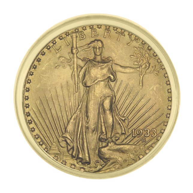 1933 Double Eagle Gold Coin Finish Lapel Pin (Front)