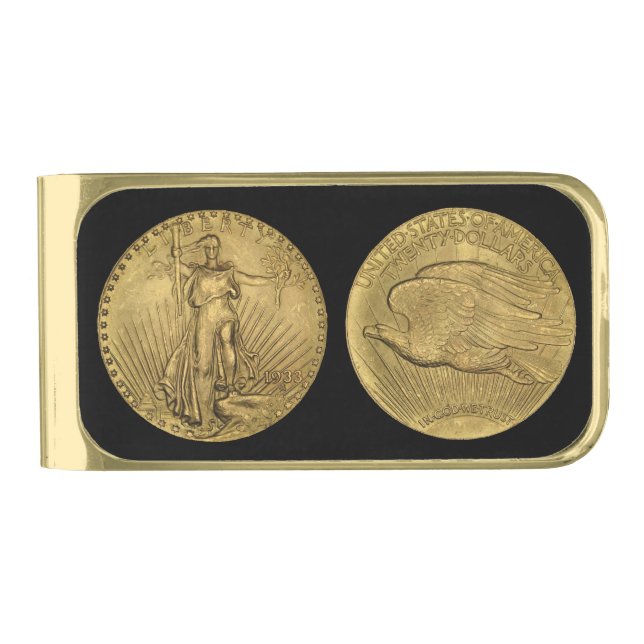 1933 Double Eagle Gold Coin Finish Money Clip (Front)