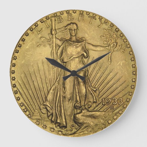 1933 Double Eagle Gold Coin Large Clock