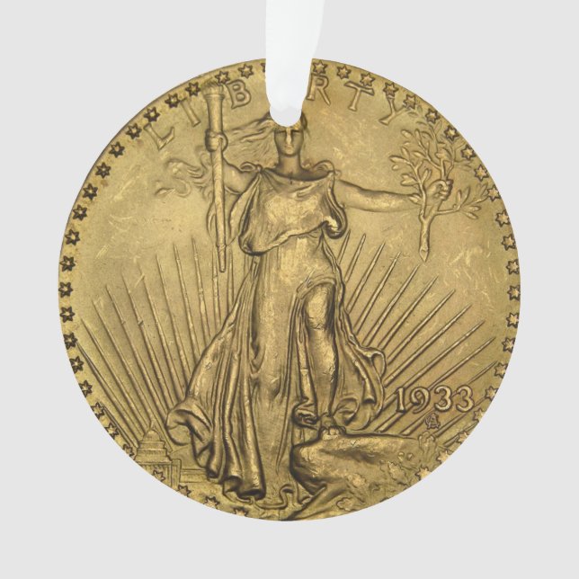 1933 Double Eagle Gold Coin Ornament (Front)