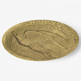 1933 Double Eagle Gold Coin Paper Plates