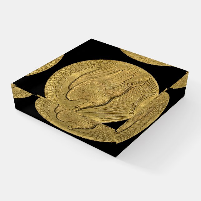 1933 Double Eagle Gold Coin Paperweight (Angled)
