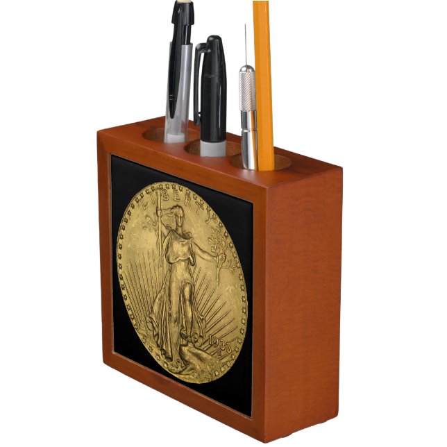 1933 Double Eagle Gold Coin Pencil Holder (In Situ)