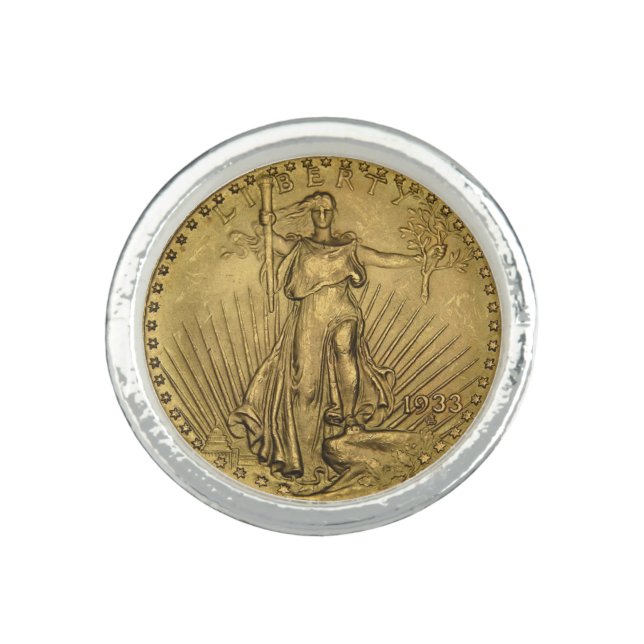 1933 Double Eagle Gold Coin Ring (Front)