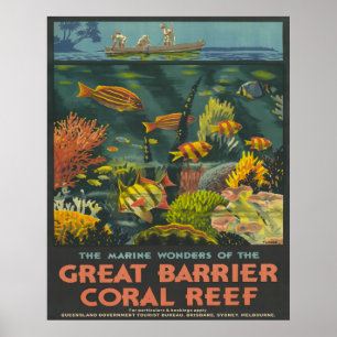 1933 Great Barrier Coral Reef travel poster