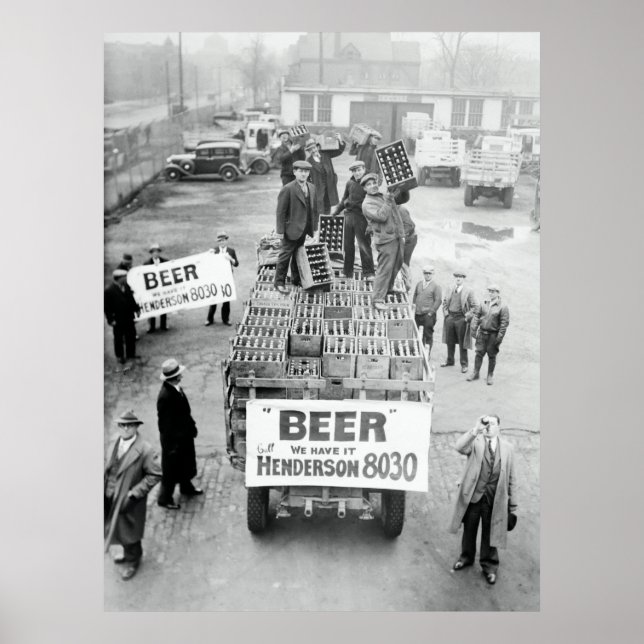 1933 WE HAVE BEER! - PROHIBITION ENDS POSTER (Front)