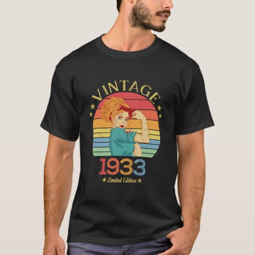 1933 Womens Gift Vintage 1933 Gifts For Women Born T_Shirt