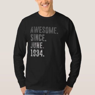 1934 88 Awesome Since June 1934 88th Birthday Retr T-Shirt