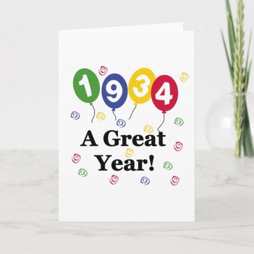 1934 A Great Year Birthday Card