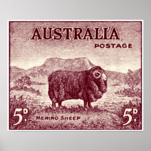 1934 Australian Merino Sheep Poster
