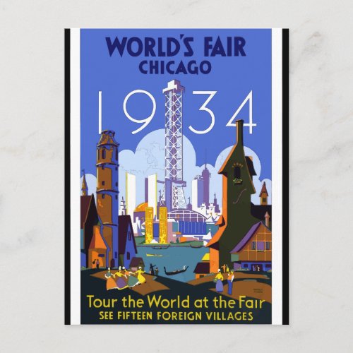 1934 Chicago Worlds fair Postcard