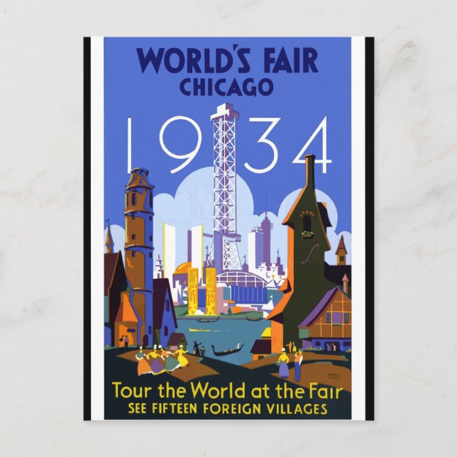 1934 Chicago World's fair Postcard (Front)