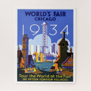 1934 Chicago World's Fair Travel Advertisement Jigsaw Puzzle