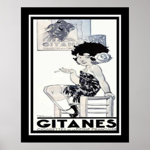 1934 Gitanes French Cigarette Ad Poster