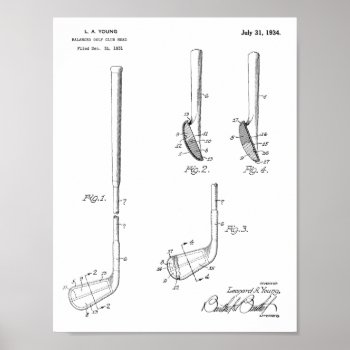 1934 Golf Club Head Patent Art Drawing Print by AcupunctureProducts at Zazzle
