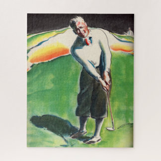 1934 golfing print jigsaw puzzle