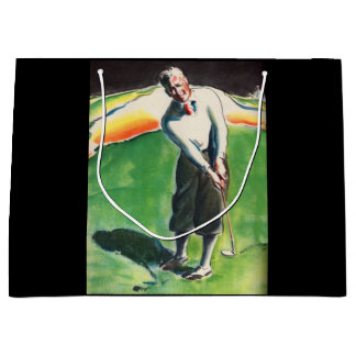 1934 golfing print large gift bag