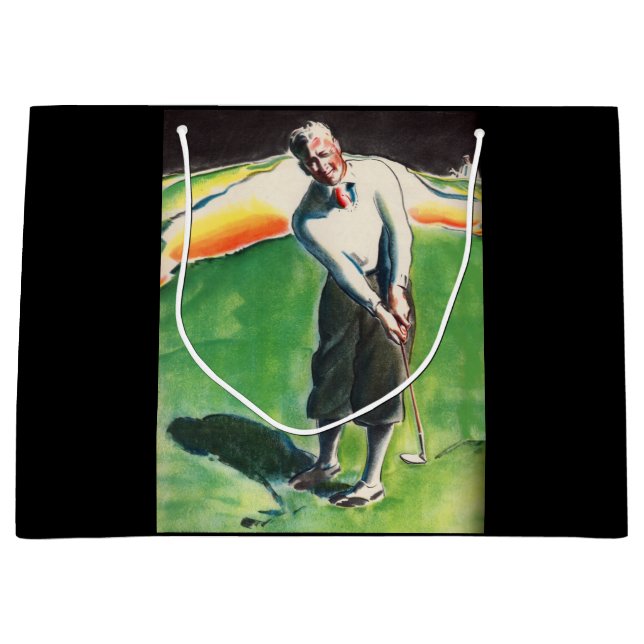 1934 golfing print large gift bag (Front)