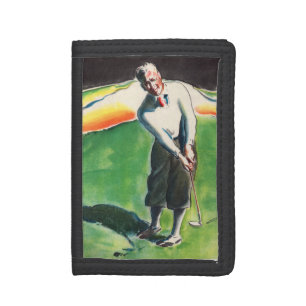 1934 golfing print tri-fold wallet