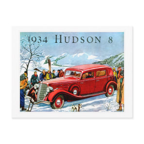 1934 Hudson 8 Vintage Automobile Advertisement Postcard