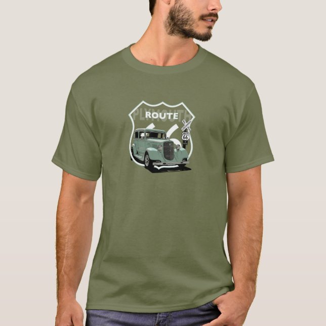 1934 Plymouth. Chrysler. Mopar. Mint Green Hotrod T-Shirt (Front)