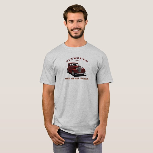 1934 Plymouth Chrysler. Mopar. Red Hotrod 1934. T-Shirt (Front Full)