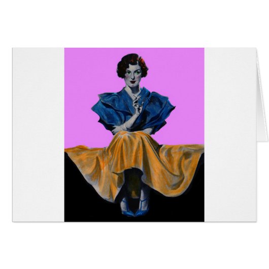 1934 pretty lady enjoying a Chesterfield (Front Horizontal)