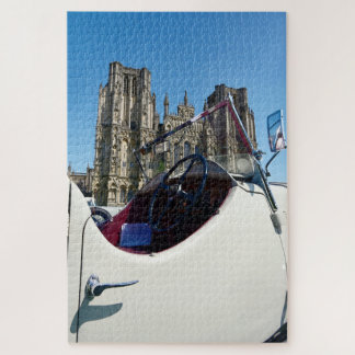 1934 Riley 9 Lynx Tourer at Wells Cathedral Jigsaw Puzzle