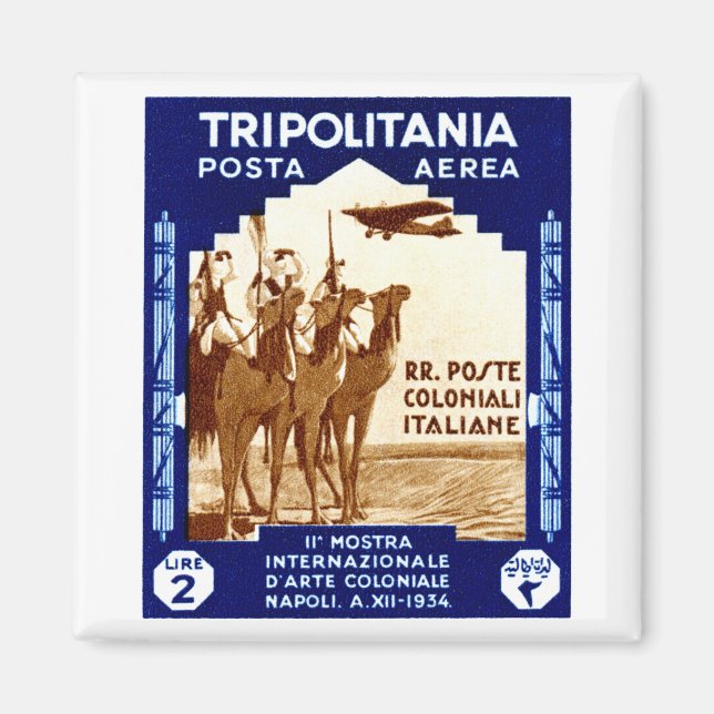 1934 Tripolitania 2 Lire stamp Magnet (Front)