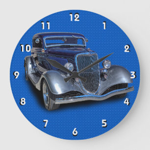1934 VINTAGE CAR LARGE CLOCK