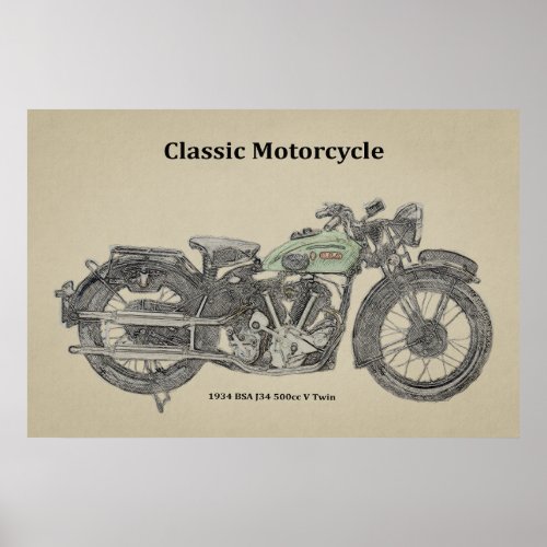 1934 Vintage Motorcycle acrylic print 