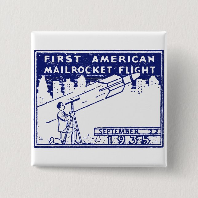 1935 American Rocket Mail Pinback Button (Front)