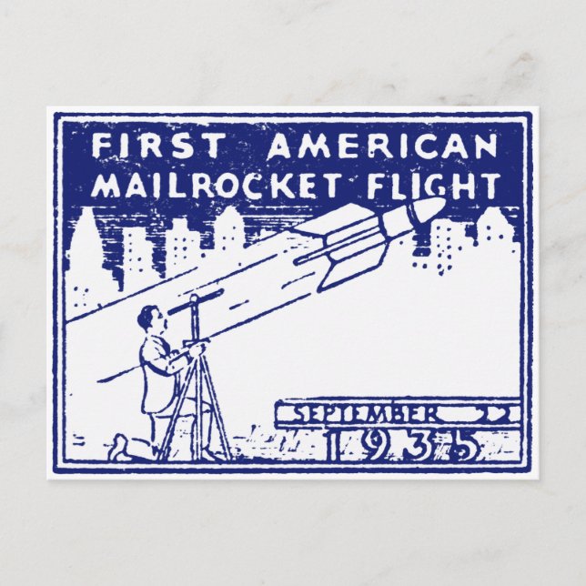 1935 American Rocket Mail Postcard (Front)