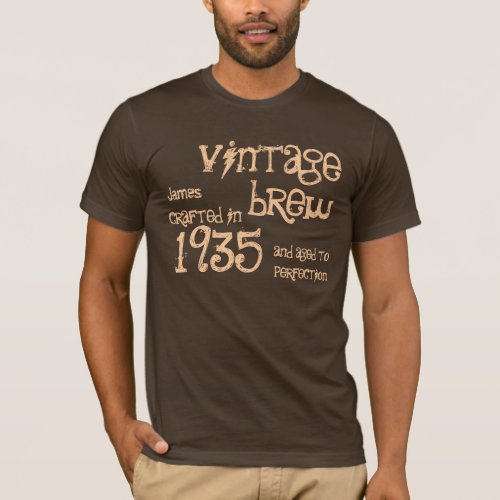 1935 Birthday Year 80th Vintage Brew Gift T_Shirt