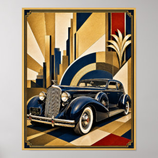 1935 Cadillac Art Deco Poster