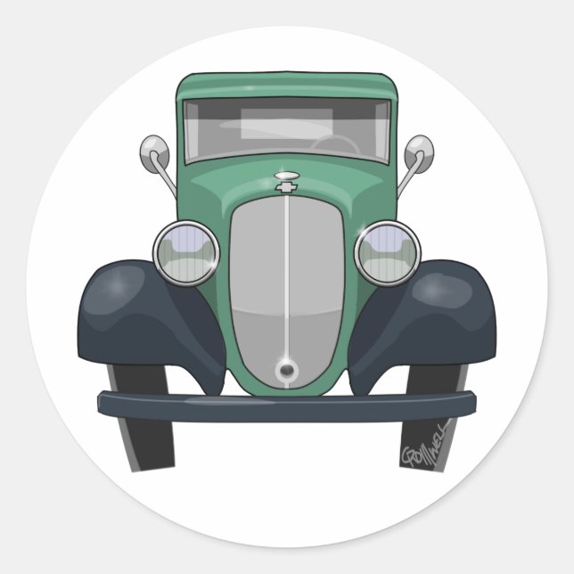 1935 Chevy Pickup Classic Round Sticker (Front)