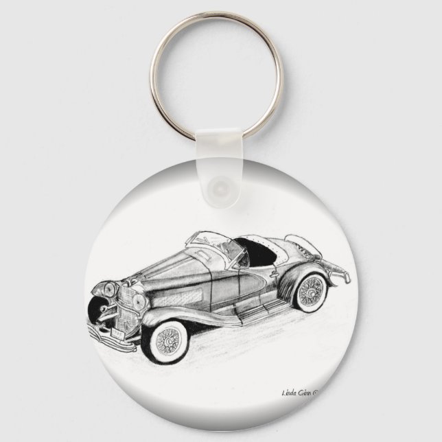 1935 Duesenberg SSJ Roadster Keychain (Front)