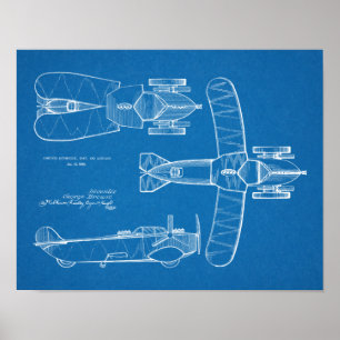 1935 Flying Car Boat Airplane Patent Drawing Print