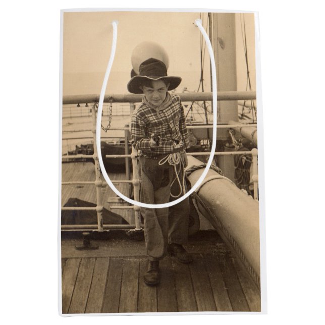 1935 juvenile cowboy on shipboard medium gift bag (Front)