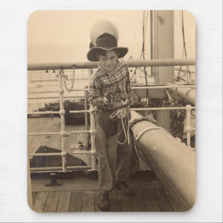 1935 juvenile cowboy on shipboard mouse pad