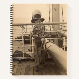 1935 juvenile cowboy on shipboard notebook