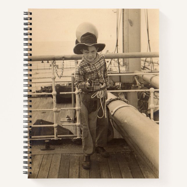 1935 juvenile cowboy on shipboard notebook (Front)