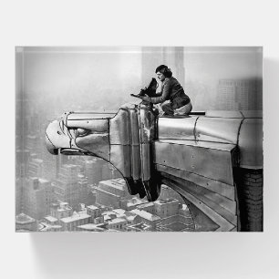 1935 MARGARET BOURKE NEW YORK CITY VINTAGE PHOTO PAPERWEIGHT