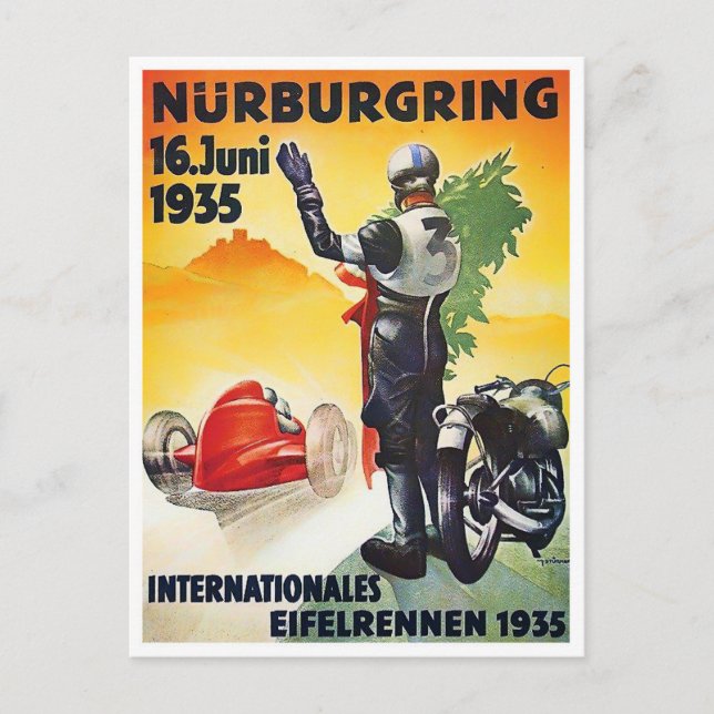 1935 Nurburgring Motor Race vintage racing Postcard (Front)