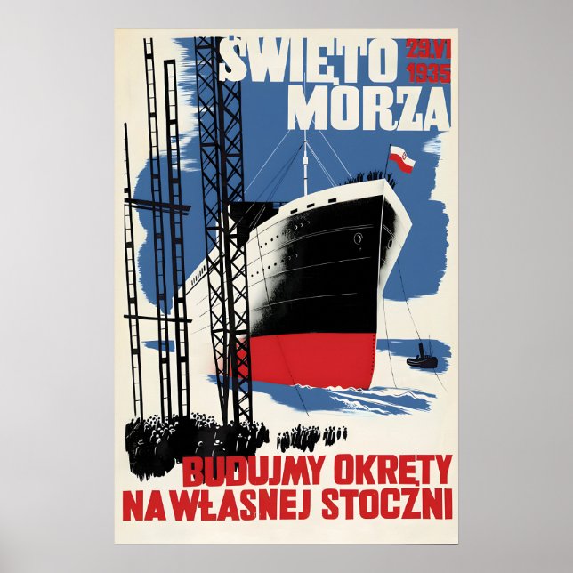 1935 Polish Poster Let's build our own shipyard (Front)