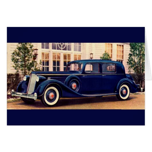 1936 blue Packard Cards (Front Horizontal)